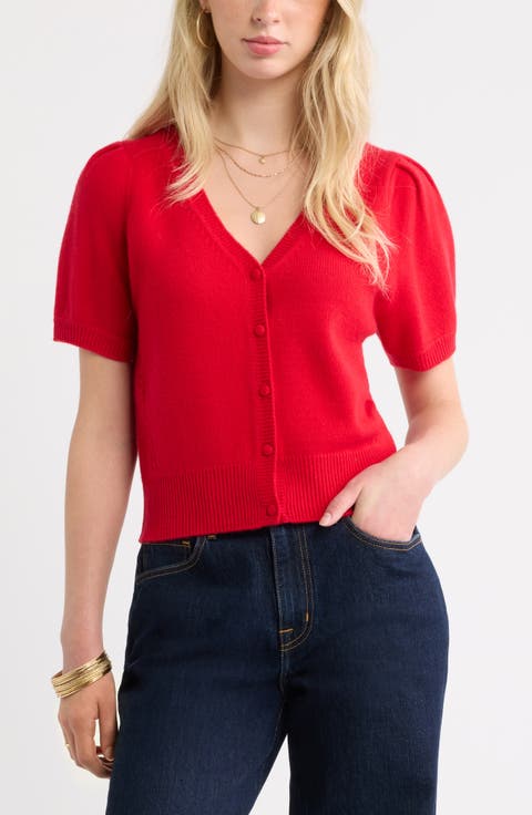 Wool & Cashmere Short Sleeve Cardigan
