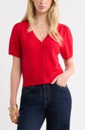 Treasure & Bond Wool & Cashmere Short Sleeve Cardigan