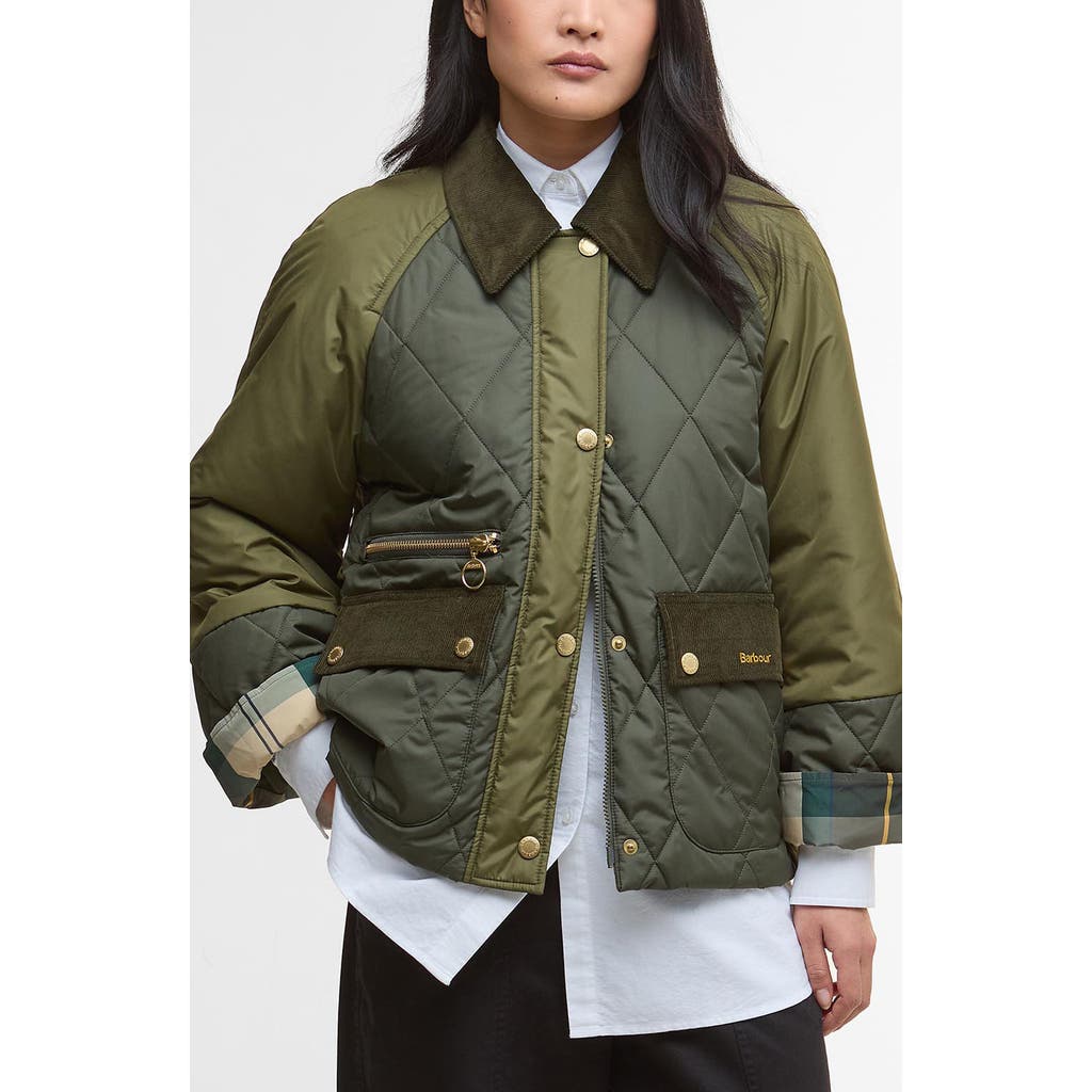 Barbour Martha Diamond Quilted Jacket In Green