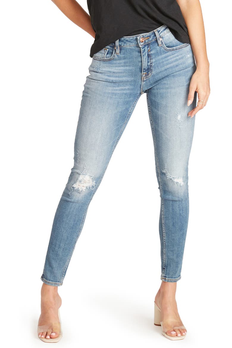 Jagger Distressed Crop Skinny Jeans, Main, color, MEDIUM WASH