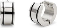 Brook and York Men's Stripe Stainless Steel Hoop Earrings