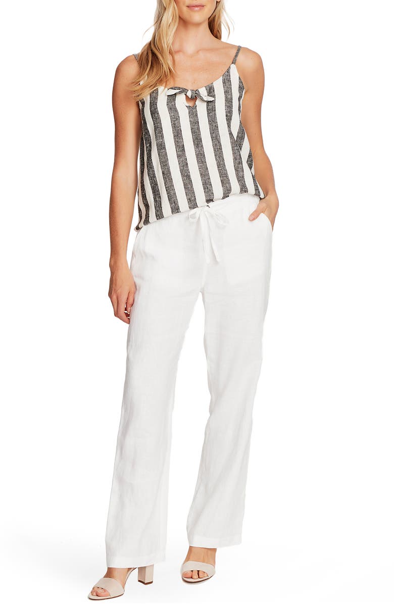 Vince Camuto Bold View Stripe Linen Blend Tank Top, Alternate, color, 