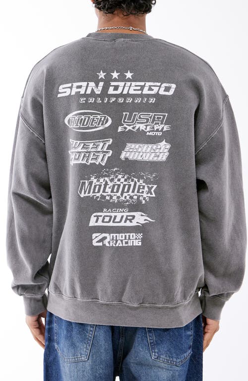 Shop Bdg Urban Outfitters San Diego Moto Sweatshirt In Washed Black