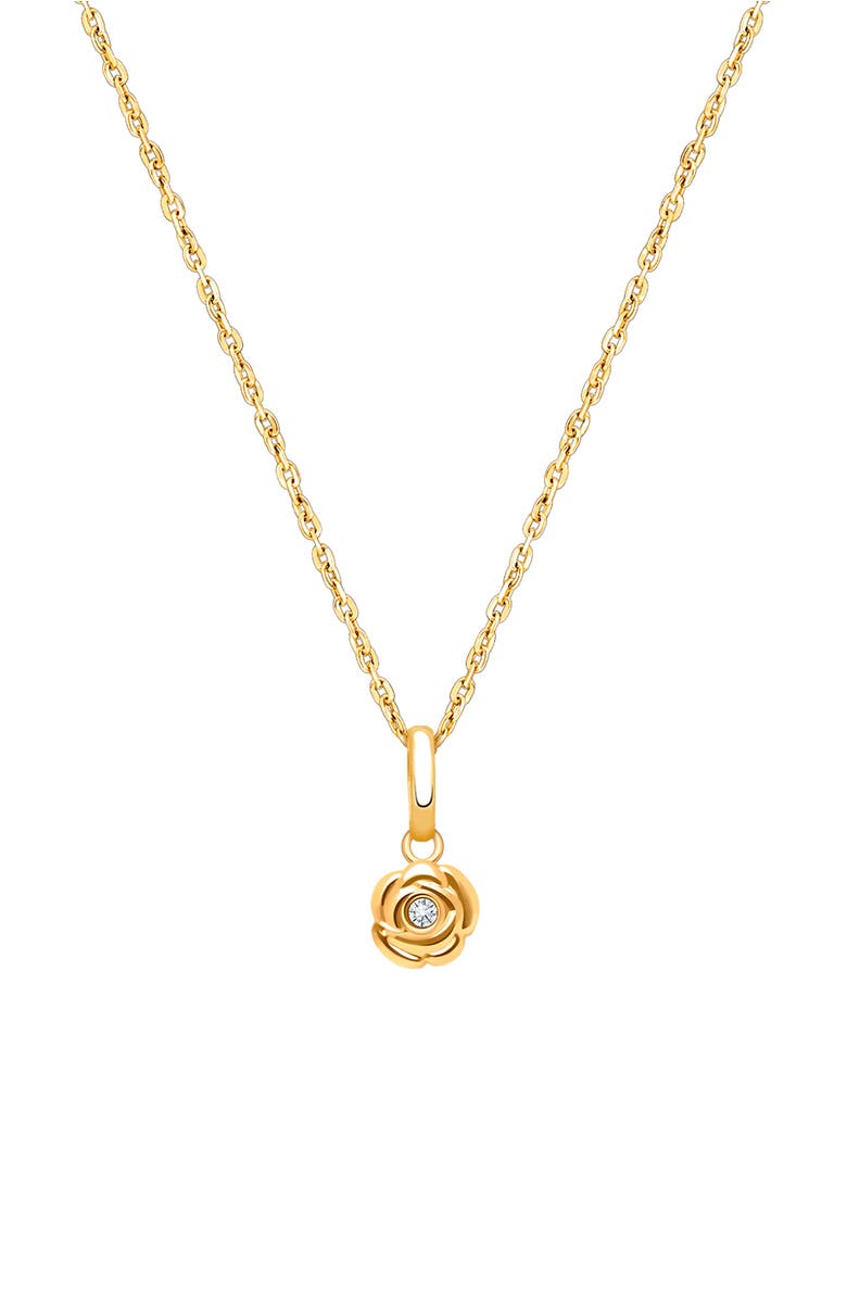 Tiny Blessings 14K Gold Blushing Rose 12-14" Necklace, Main, color, 14K Yellow Gold