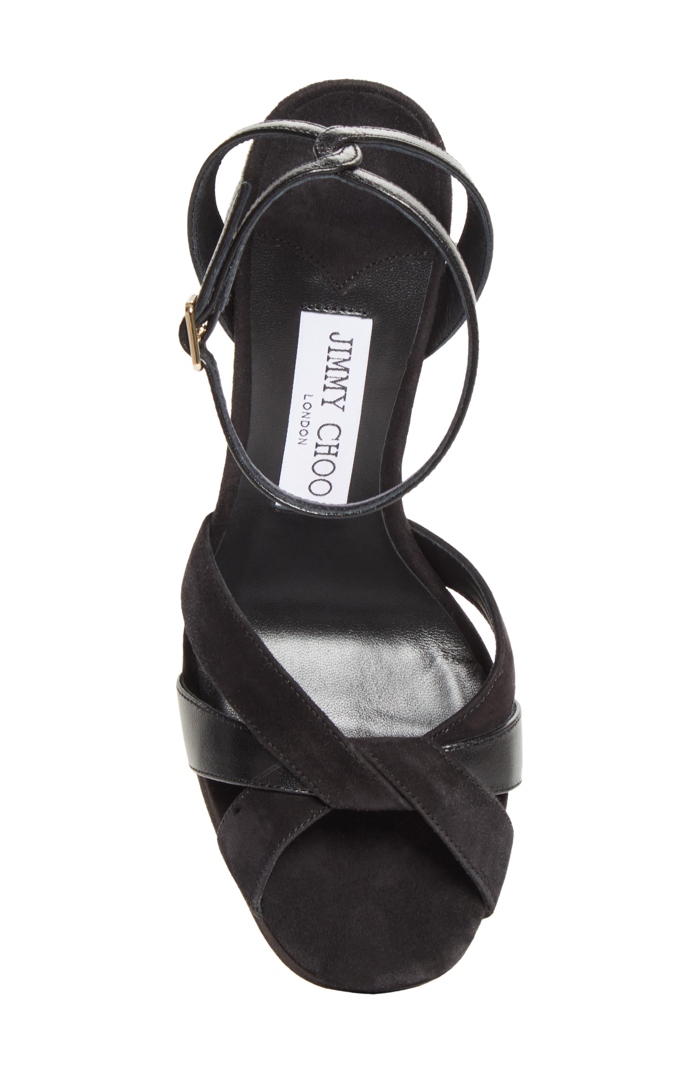 Jimmy Choo Kove Ankle Strap Platform Sandal, Alternate, color, Black/ Black