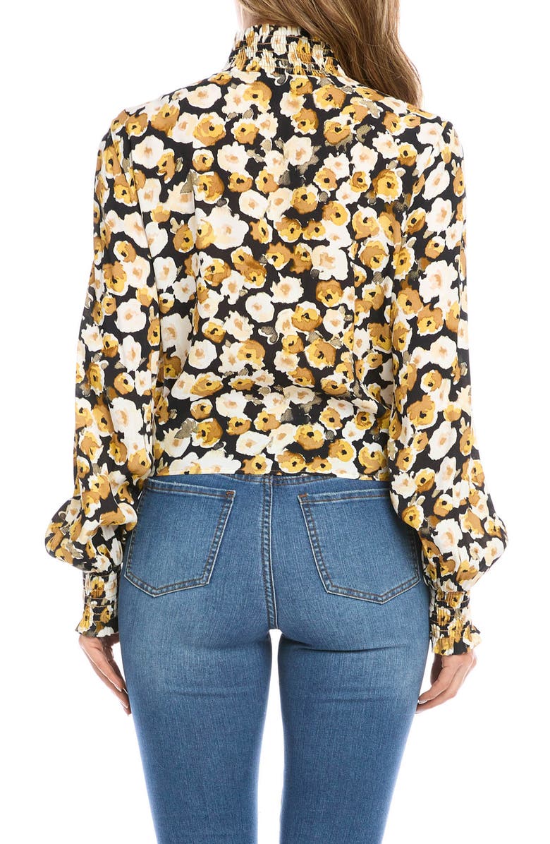 Karen Kane Floral Tie Front Blouse, Alternate, color, 