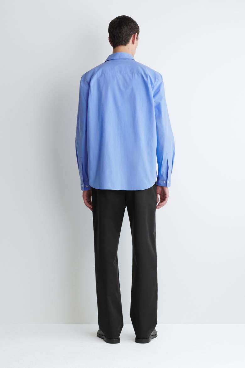 Relaxed Pima Cotton Poplin Shirt, Alternate, color, BRIGHT BLUE