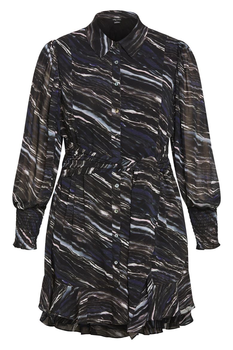 Jianna Tie Waist Shirtdress, Alternate, color, PRINT