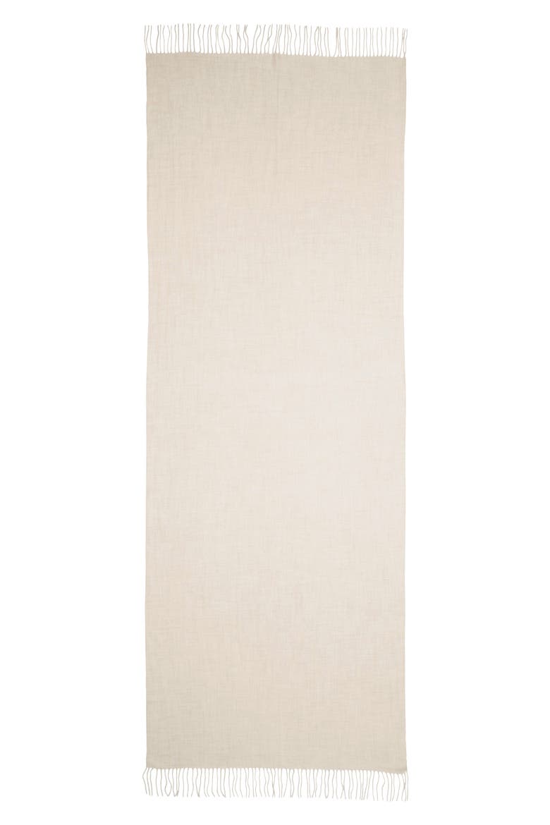Tissue Weight Wool & Cashmere Scarf, Alternate, color, BEIGE OATMEAL HEATHER