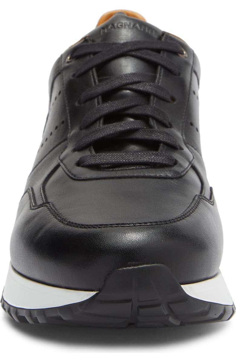 Magnanni Fado Leather Sneaker, Alternate, color, Black/ Black