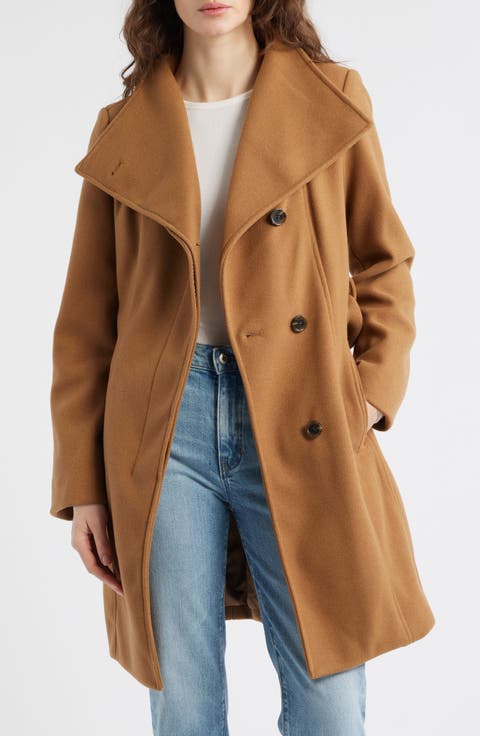 Belted Coat with Oversize Collar