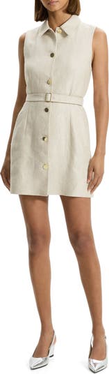 Theory Bask Linen Sleeveless Dress | Nordstromrack