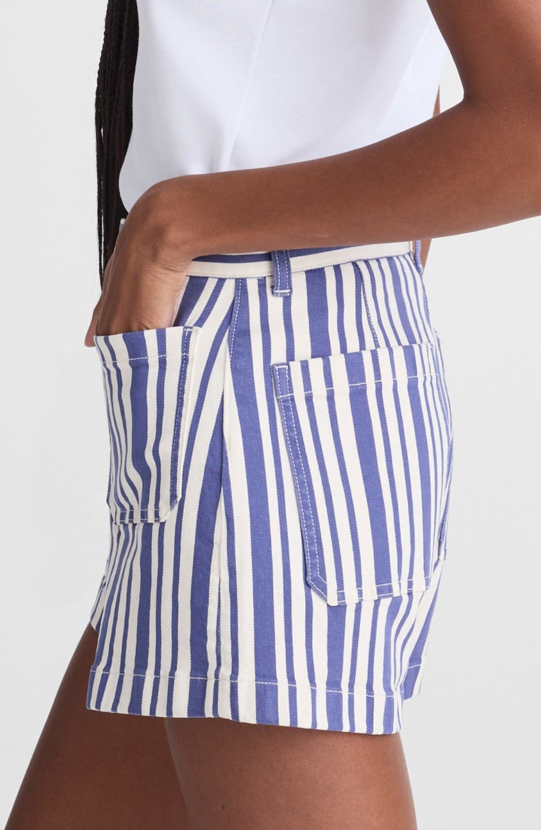Madewell The Emmy Stripe Patch Pocket Shorts, Alternate, color, Waterfall Stripe