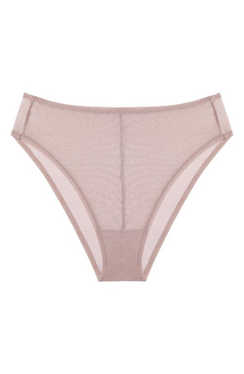 Cuup The Highwaist High Cut Mesh Briefs In Moonbeam