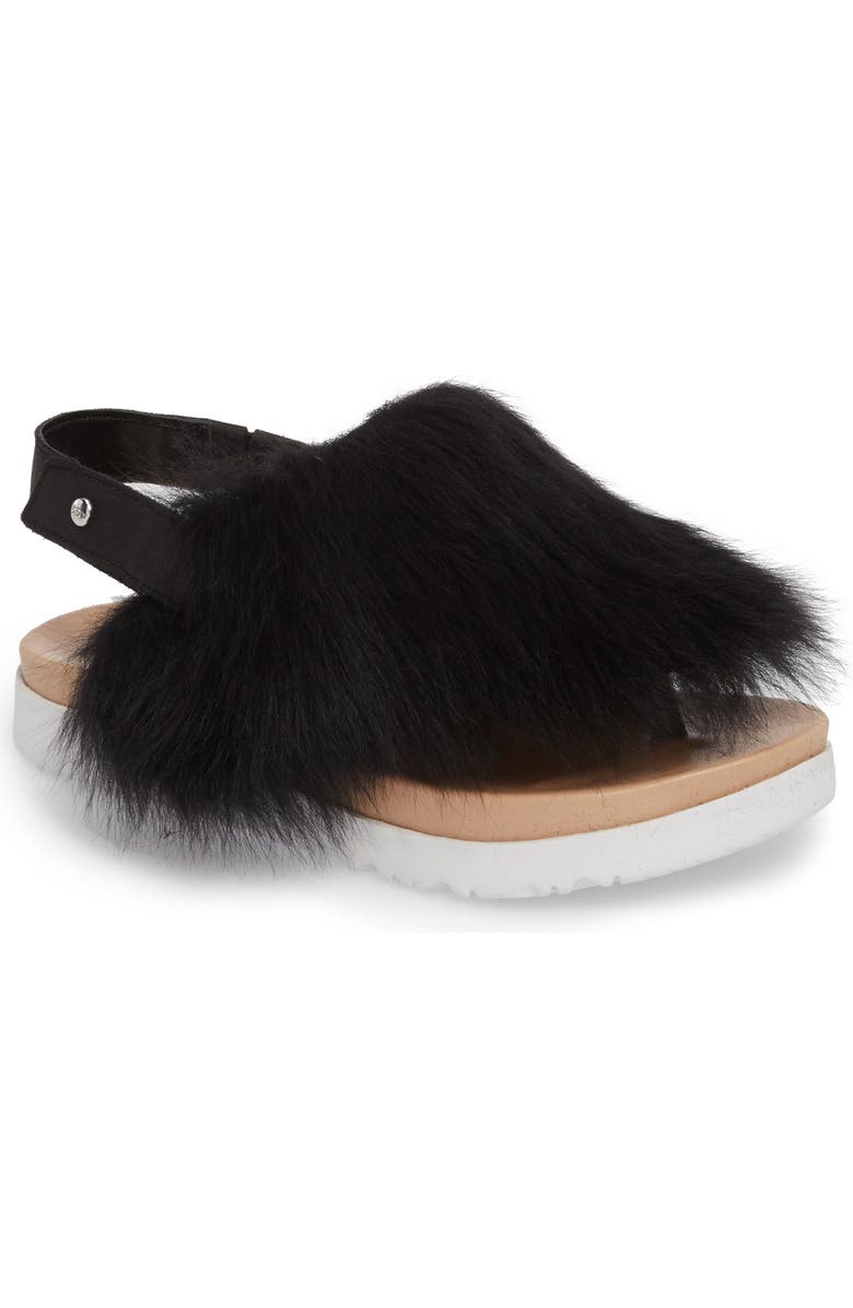 UGG<sup>®</sup> Holly Genuine Shearling Sandal, Main, color,