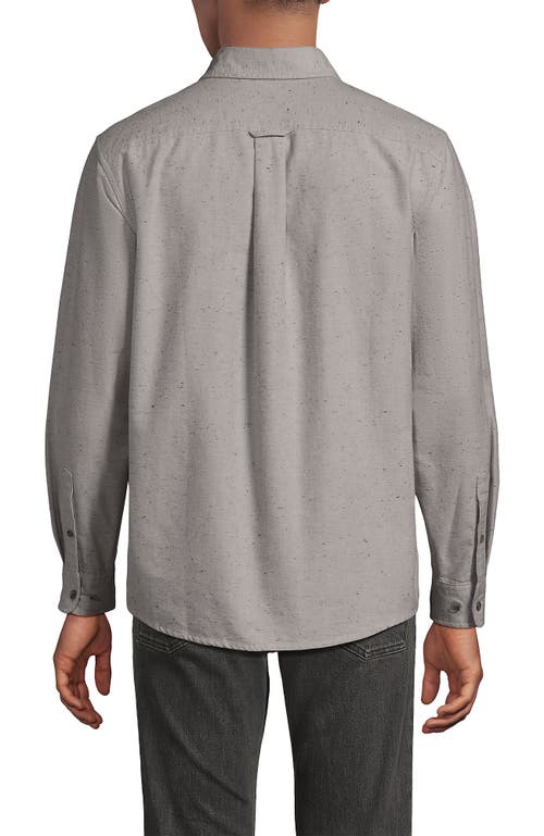 Lands' End Traditional Fit Flagship Flannel Shirt In Gray