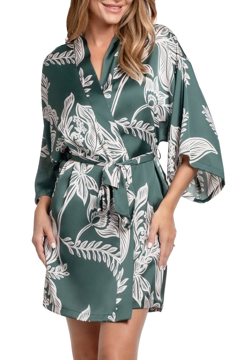 Floral Satin Wrap, Main, color, TEAL