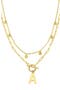 Initial Pendant Layered Chain Necklace