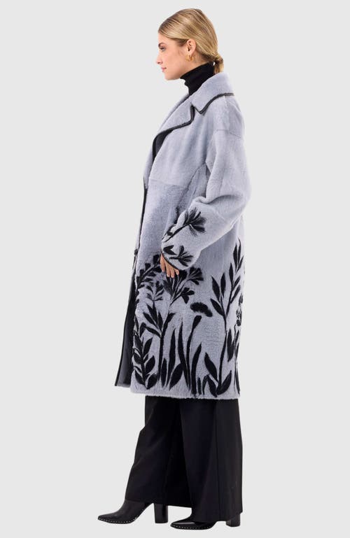 Gorski Reversible Shearling Lamb Short Coat In Blue