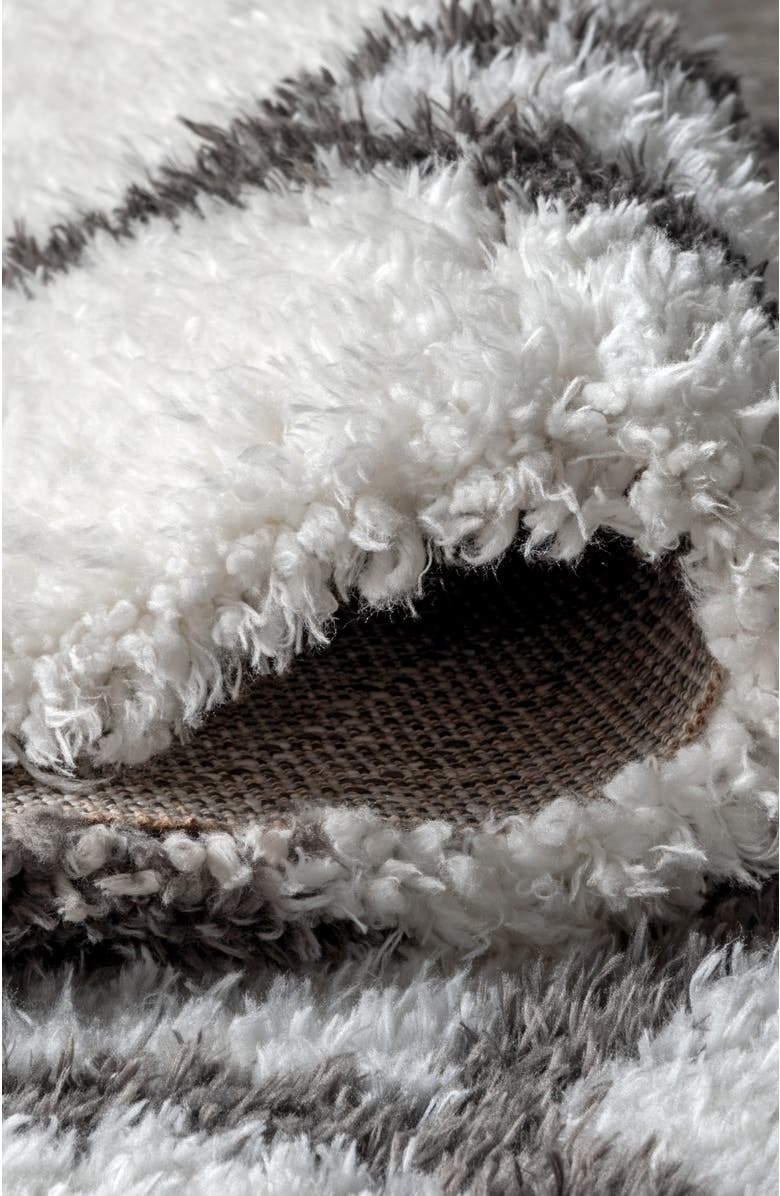 JONATHAN Y Marrakesh Shag Trellis Area Rug, Alternate, color, Ivory/Charcoal