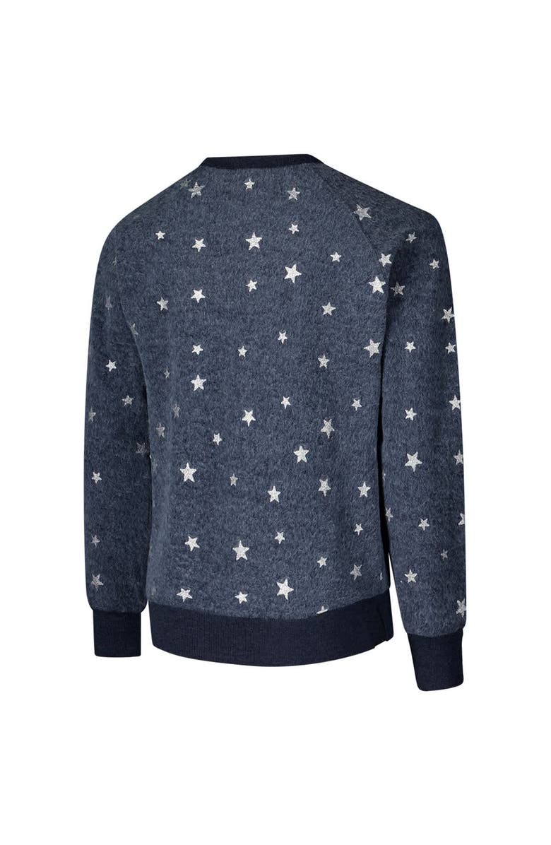 Wes & Willy Youth Wes & Willy Navy Michigan Wolverines Shimmer Star Reverse Fleece Raglan Pullover Sweatshirt, Alternate, color, Navy