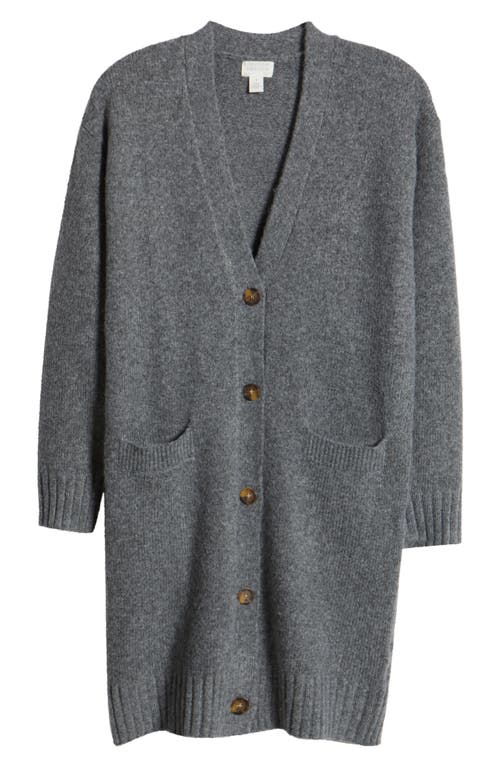 Caslonr Caslon(r) Easy Long Cozy Cardigan In Grey Dark Heather