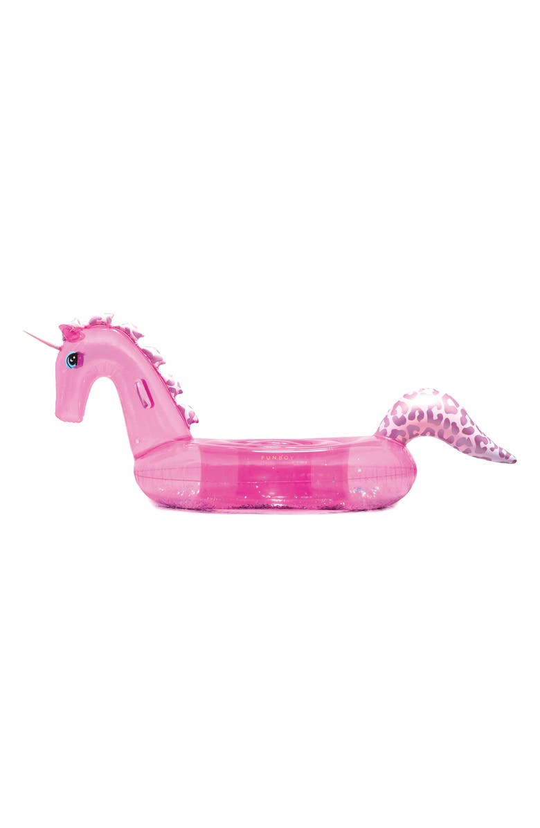 FUNBOY x Quay Clear Purple Glitter Unicorn Pool Float, Alternate, color,