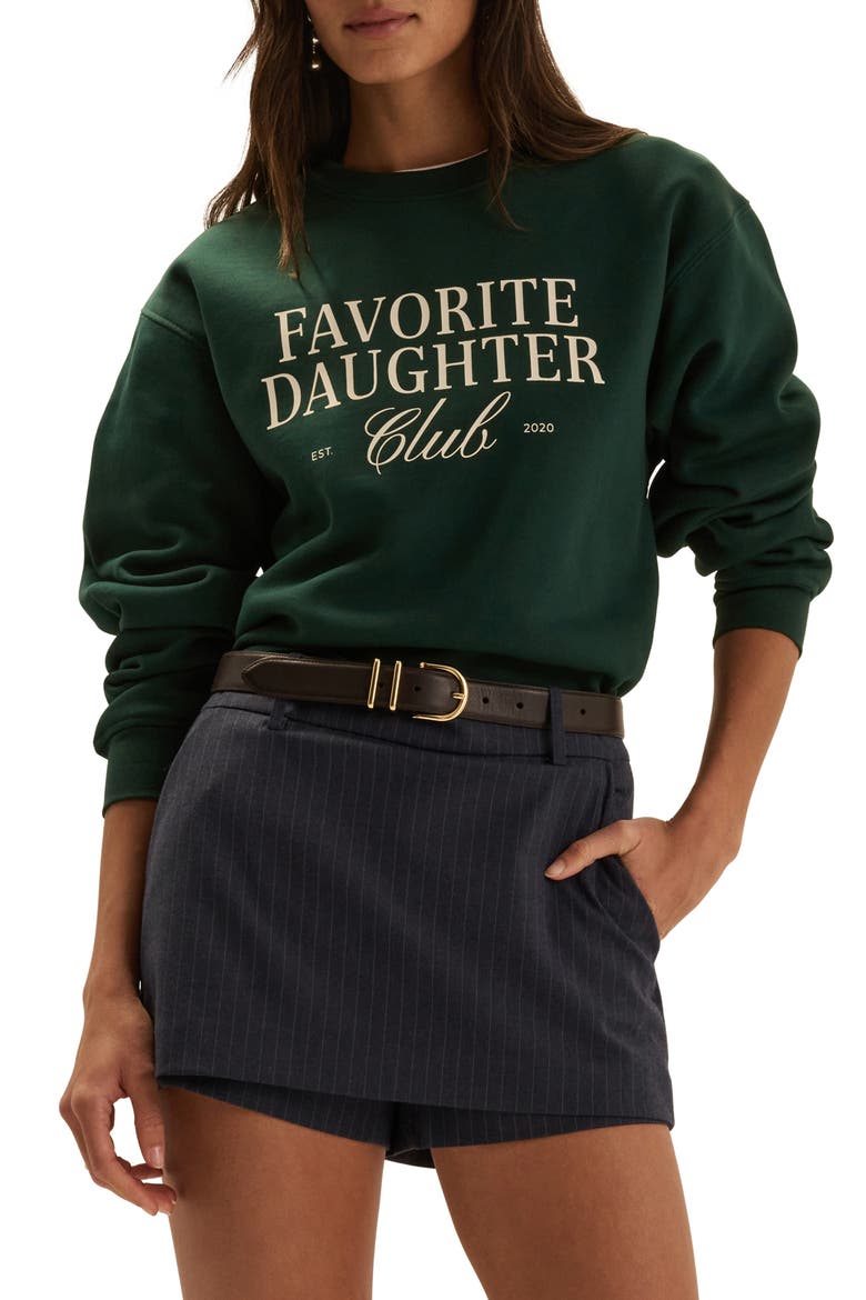 Club Graphic Sweatshirt, Main, color, FOREST/ SUGAR