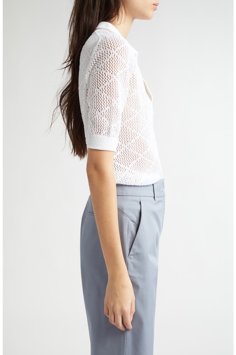 Short Sleeve Polo Sweater, Alternate, color, WHITE
