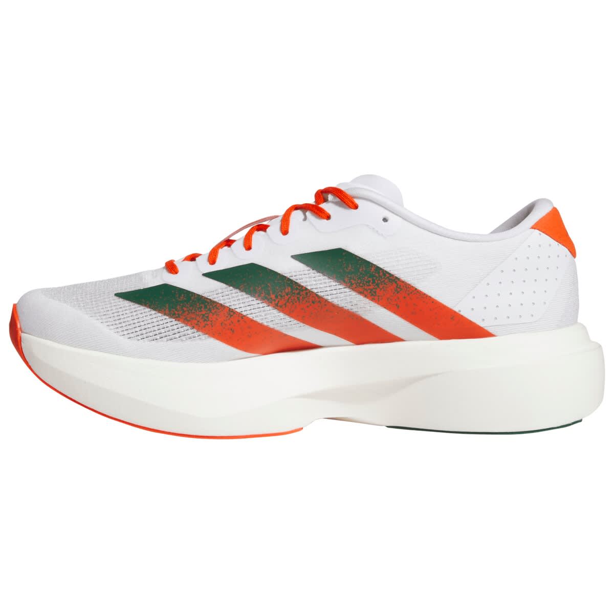 adidas Unisex adidas White Miami Hurricanes Adizero Evolution SL Running Shoes, Alternate, color, White