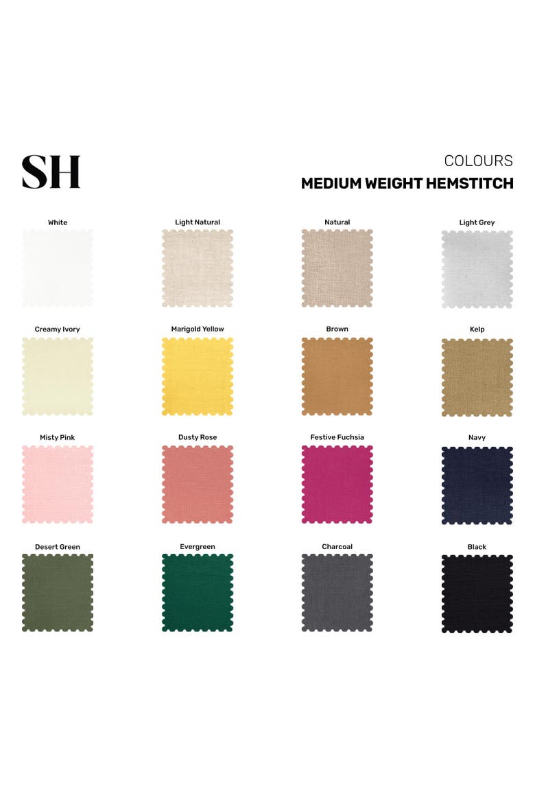 Linen Dinner Napkins Set of 4, 20 x 20" - Medium Weight Hemstitch, Alternate, color, Light Grey