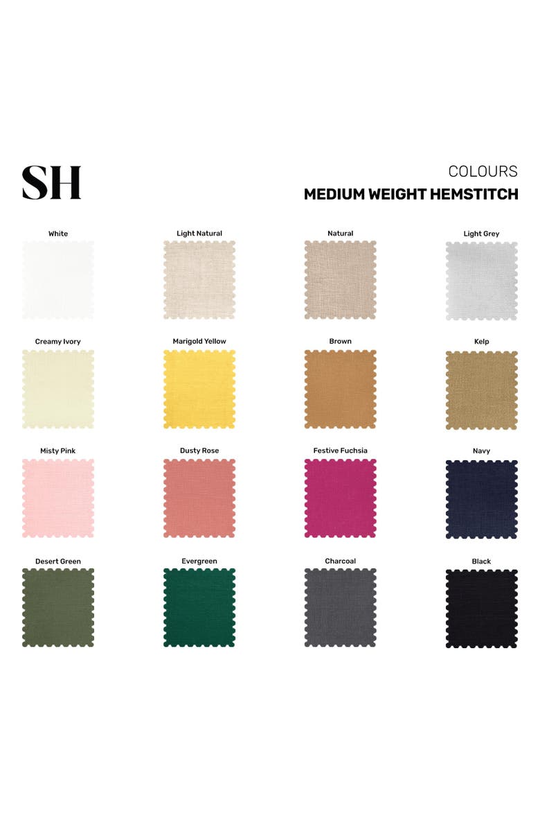 Solino Home Linen Dinner Napkins - Medium Weight Hemstitch, 20" x 20" Inch, Alternate, color, Light Grey