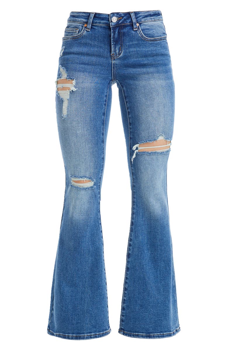 Bayeas Alice Low Rise Ripped Mid Rise Flare Jeans, Alternate, color,