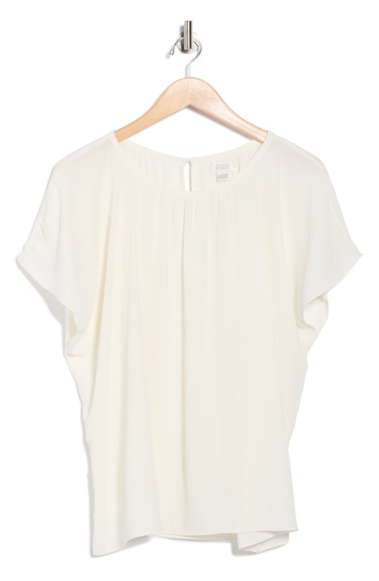 NORDSTROM RACK Gathered Crewneck Short Sleeve Top, Alternate, color, Ivory Tofu