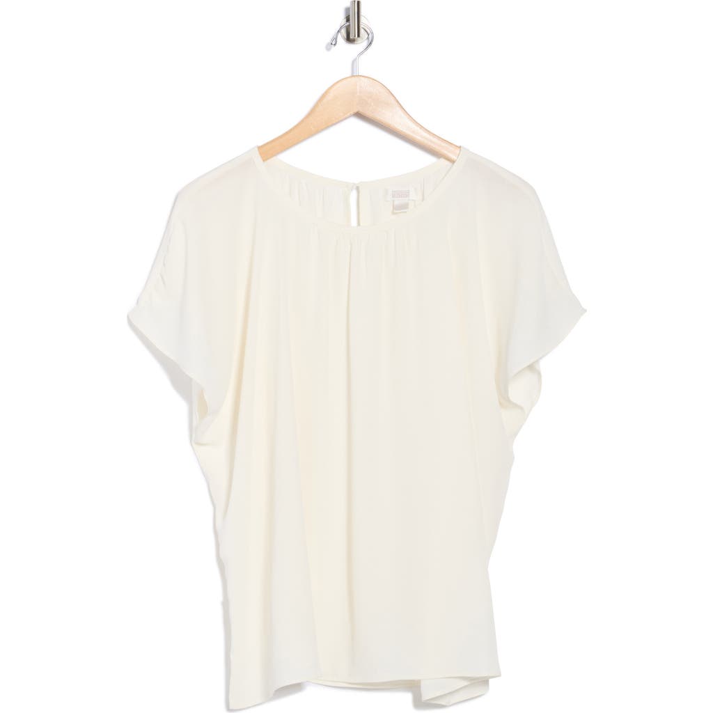 Nordstrom Rack Gathered Crewneck Short Sleeve Top In White