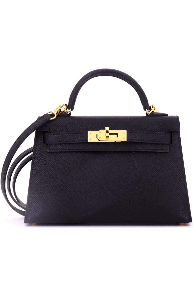 Pre-Owned Hermes Kelly Mini II Bag Black Epsom with Gold Hardware 20, Main, color, Noir