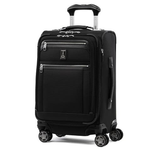 Platinum Elite Softside Expandable 20" Carry On Spinner Luggage, Fits up to 15" Laptop