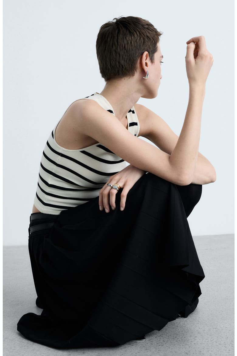 Stripe Knit Crop Tank, Alternate, color, BLACK