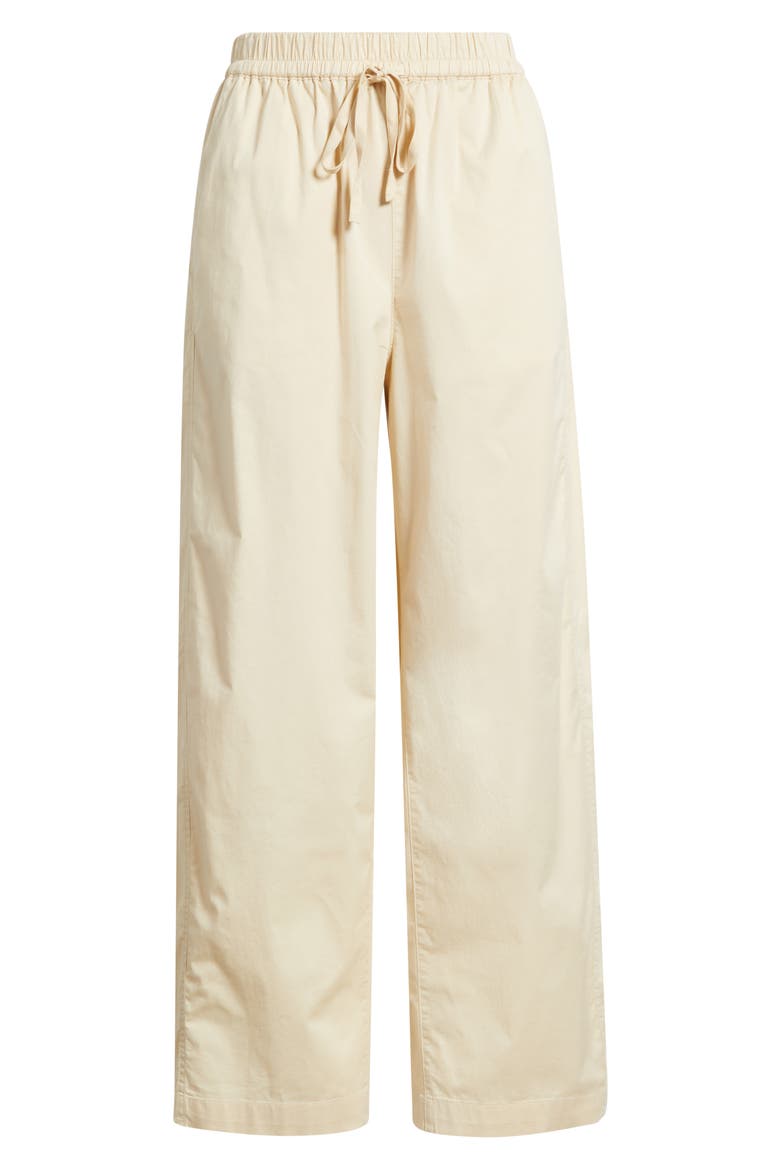 Stretch Cotton Drawstring Ankle Pants, Alternate, color, BEIGE BURNT