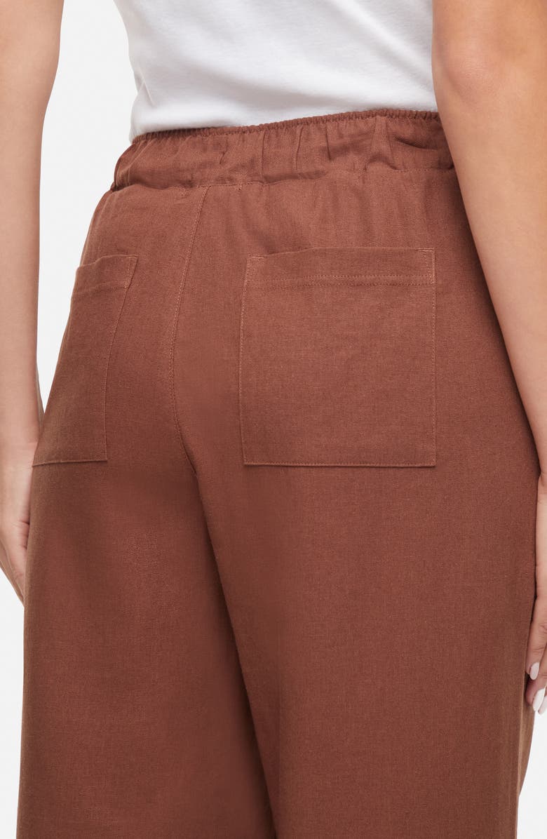 Three Dots Linen Wide Leg Pants, Alternate, color, Mustang