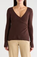 MAX STUDIO Faux Wrap Knit Sweater