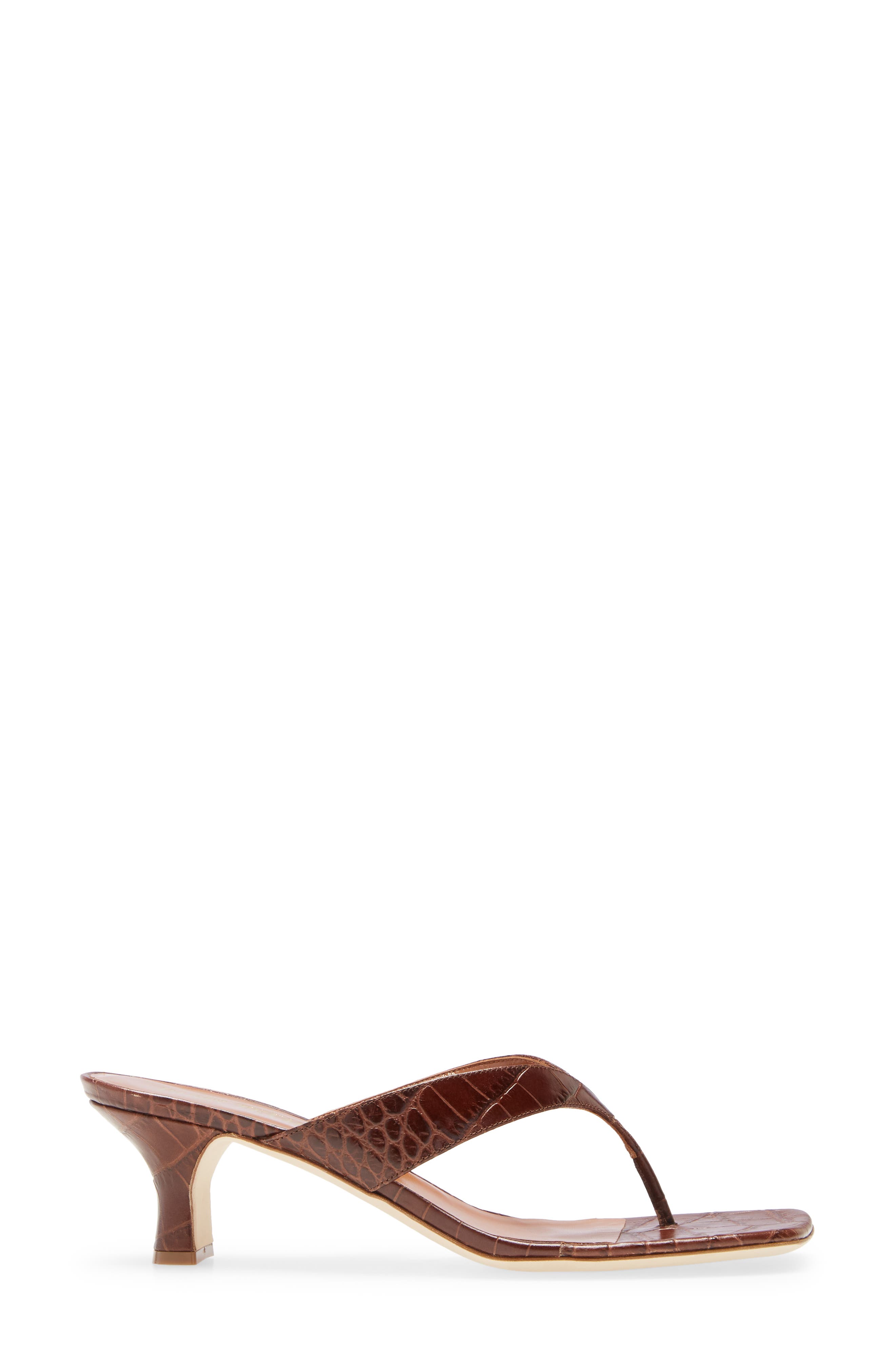Paris Texas Croc Embossed Sandal, Alternate, color, 