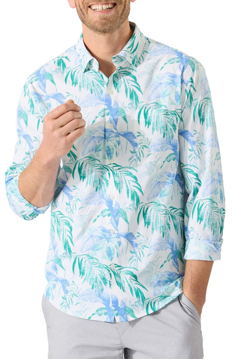 Tommy Bahama Siesta Keys Floating Fronds Big & Tall IslandZone<sup>®</sup> Stretch Button-Up Shirt, Main, color,