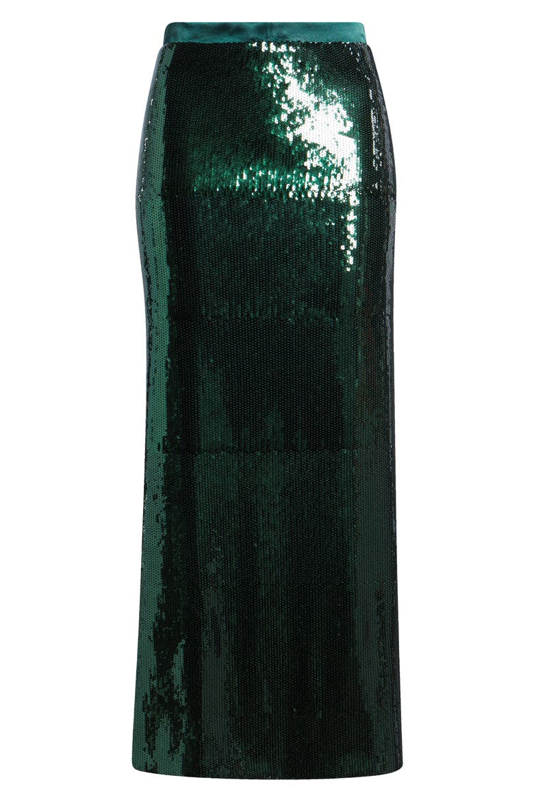 Eluxia Sequin Midi Skirt, Alternate, color, OPEN GRN