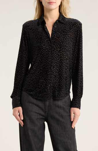 rag & bone Lima Burnout High-Low Button-Up Shirt