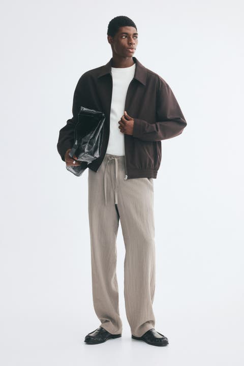 Relaxed-fit Crinkled Drawstring Pants