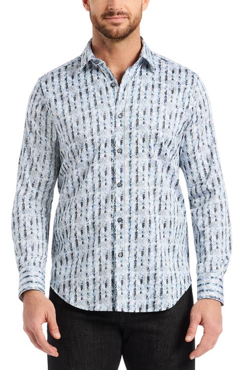 Wooster Stripe Stretch Cotton Button-Up Shirt