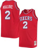 Mitchell & Ness Men's Mitchell & Ness Moses Malone Red Philadelphia 76ers 1982/83 Big & Tall Hardwood Classics Swingman Jersey
