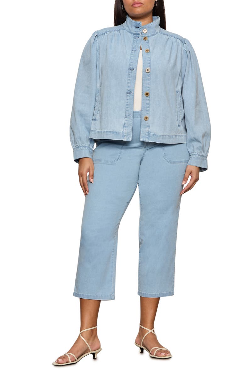 Sanctuary Charlotte Button-Up Denim Jacket, Alternate, color, Purple Whisper