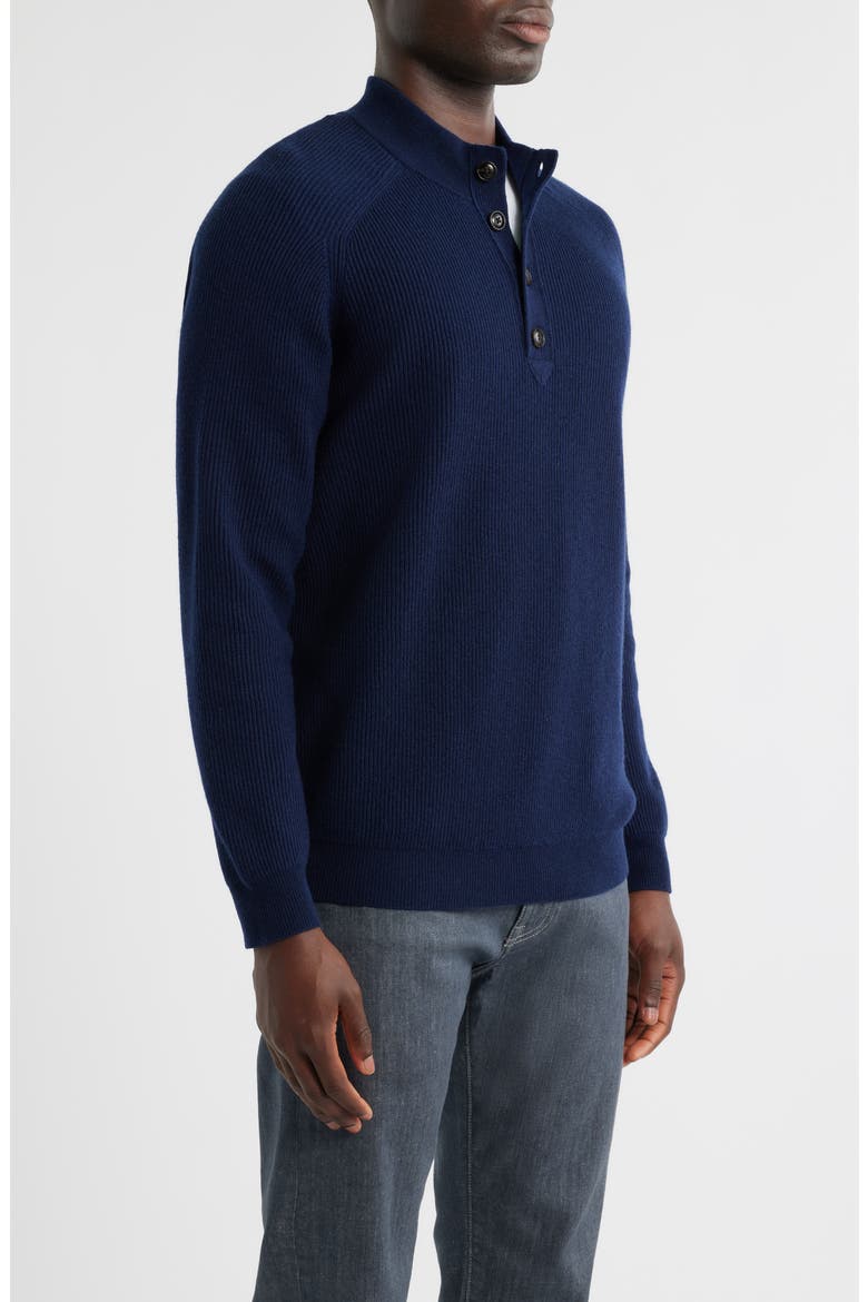 Brant Merino Wool & Cashmere Mock Neck Sweater, Alternate, color, NAVY